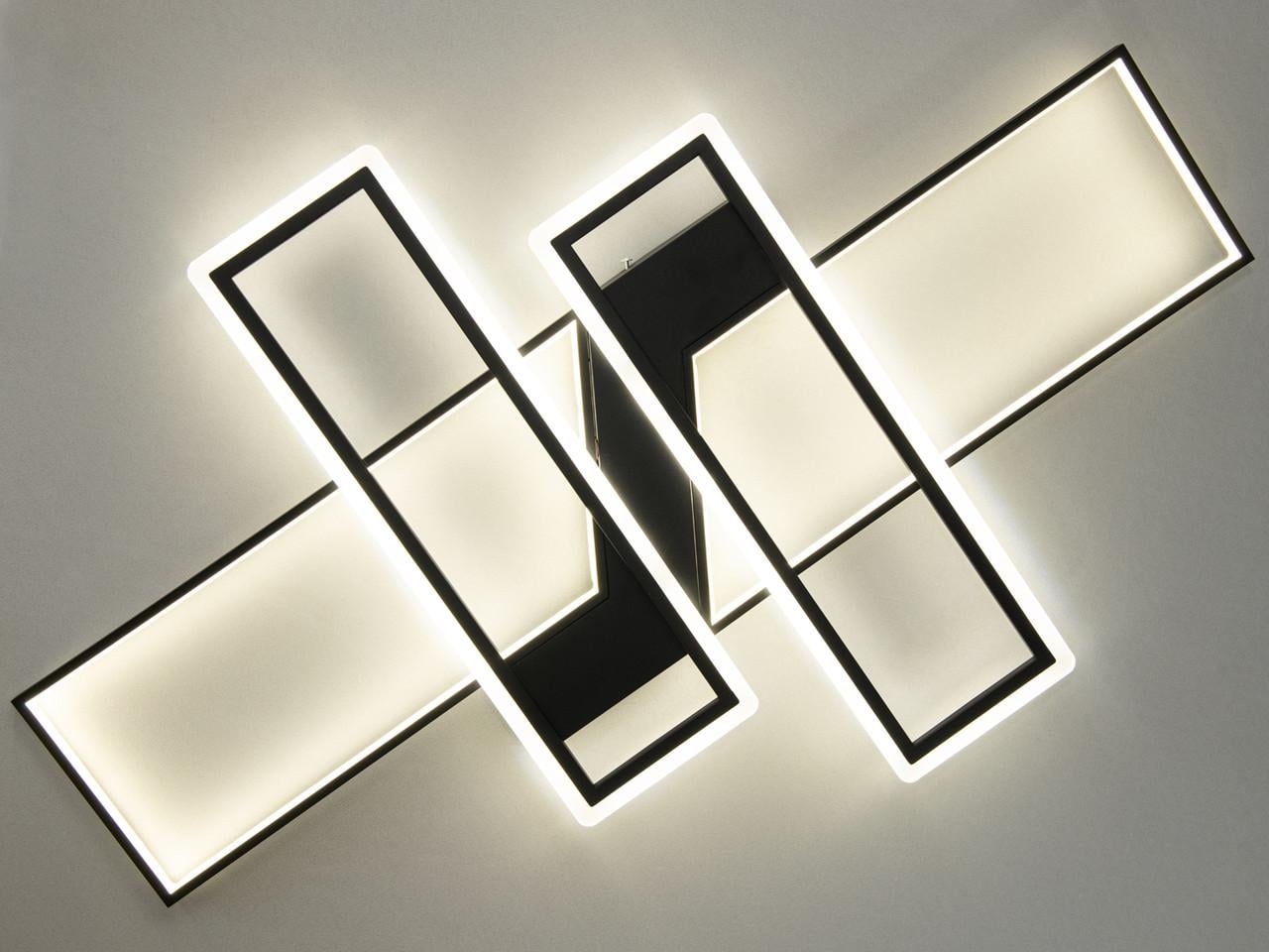 Люстра LED для зала с пультом 5601LBK-LS 140W на 20 м2 (2467766629)