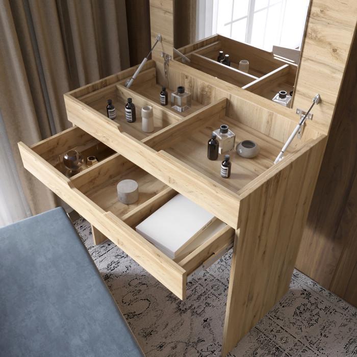 Комод-трюмо із дзеркалом 700х450х820 см Азія/Темно Сірий - фото 4 Комод-трюмо із дзеркалом 700х450х820 см Азія/Темно Сірий - фото 4