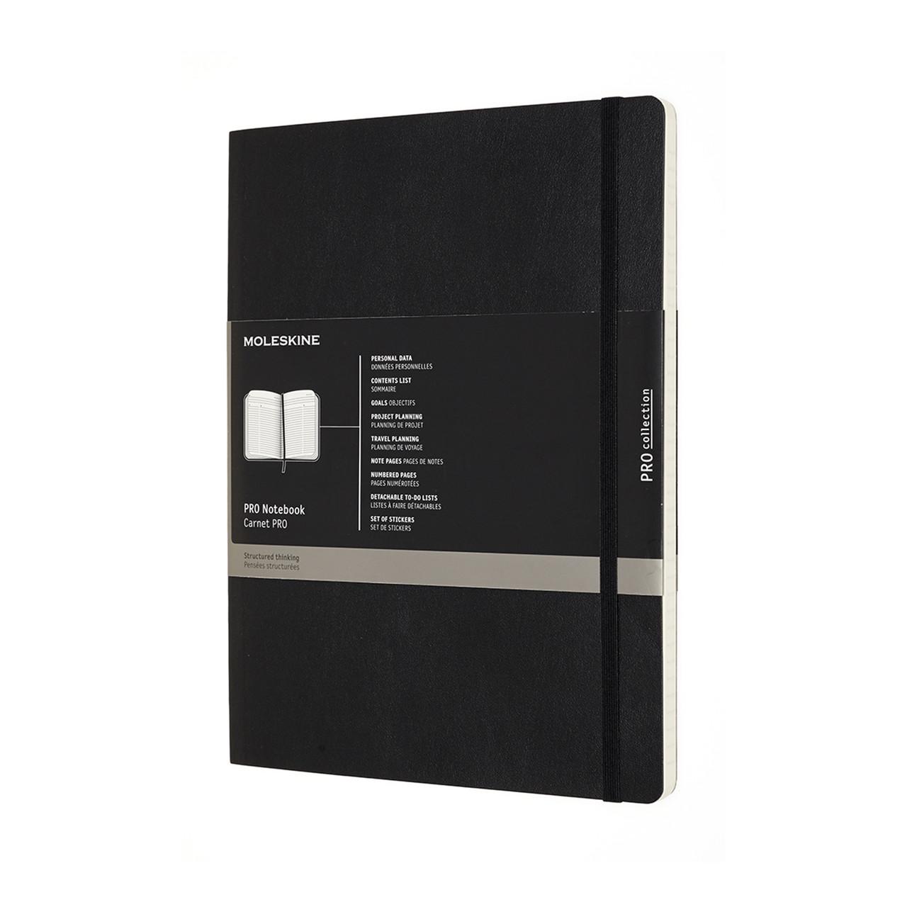 Блокнот Moleskine PRO великий 19х25 см 192 сторінки в лінію м'яка обкладинка Чорний