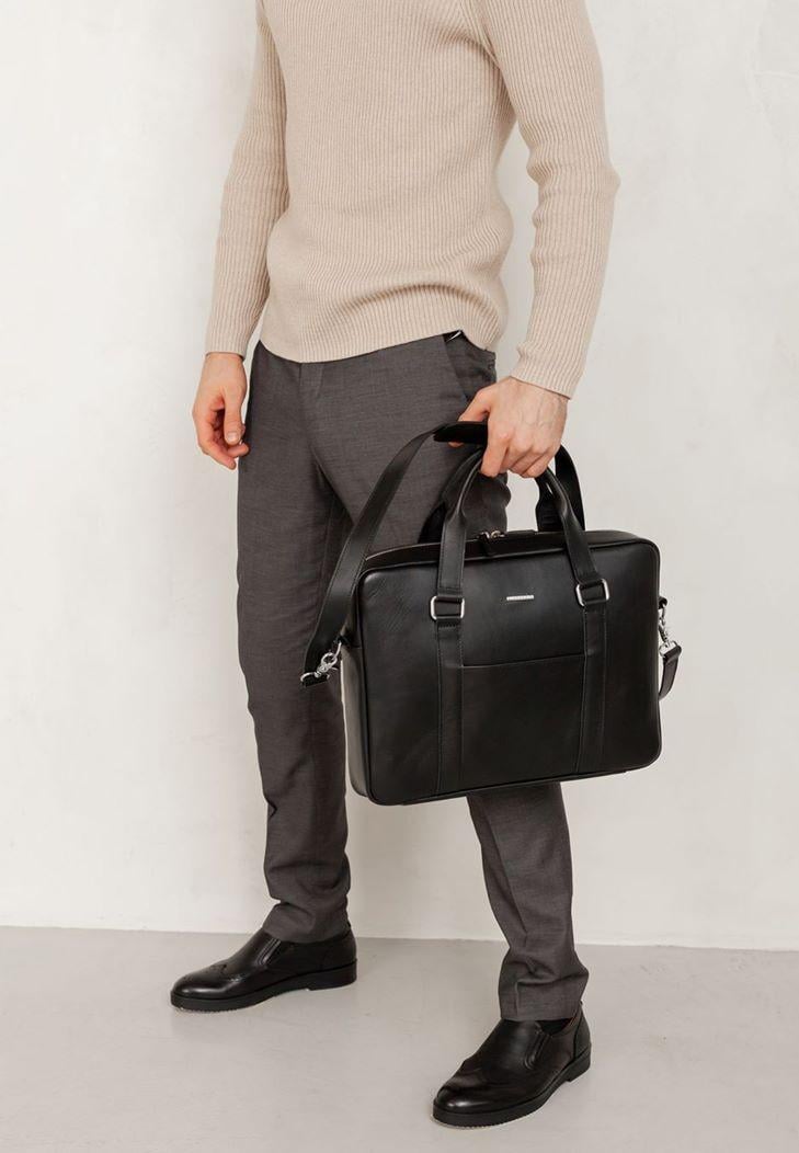 Сумка кожаная для ноутбука и для документов Черный (A-026687) - фото 4 Сумка кожаная для ноутбука и для документов Черный (A-026687) - фото 4