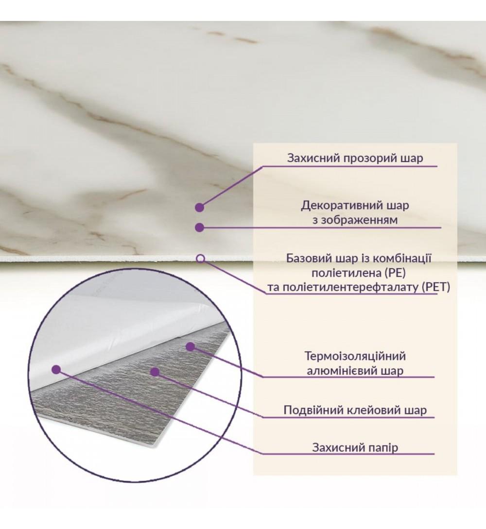 Плитка самоклеящаяся стеновая PET 600х300х2 мм 1 шт. (PET-1674) - фото 4 Плитка самоклеящаяся стеновая PET 600х300х2 мм 1 шт. (PET-1674) - фото 4