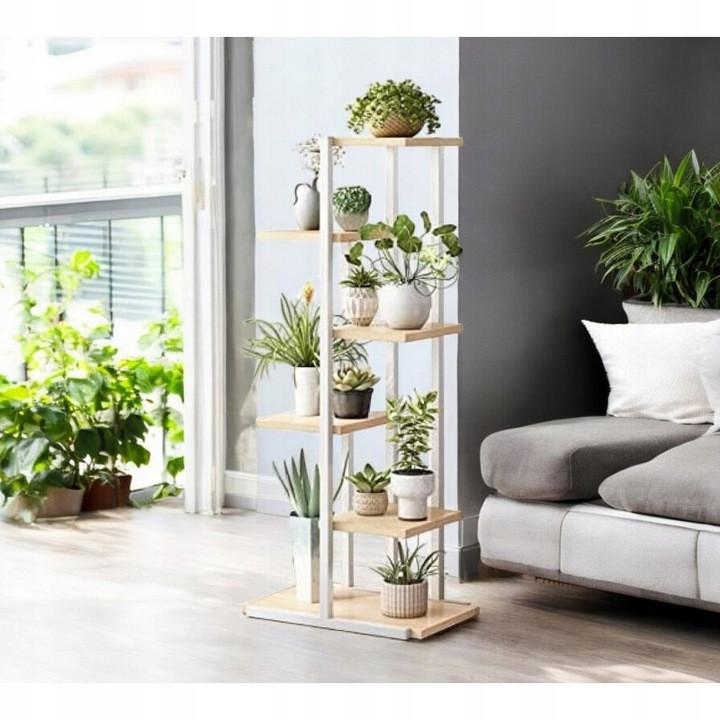 Стойка-клумба для растений металлическая 6-уровневая 113 см. Светло-коричневый/Сонома (2377144203) - фото 4 Стойка-клумба для растений металлическая 6-уровневая 113 см. Светло-коричневый/Сонома (2377144203) - фото 4