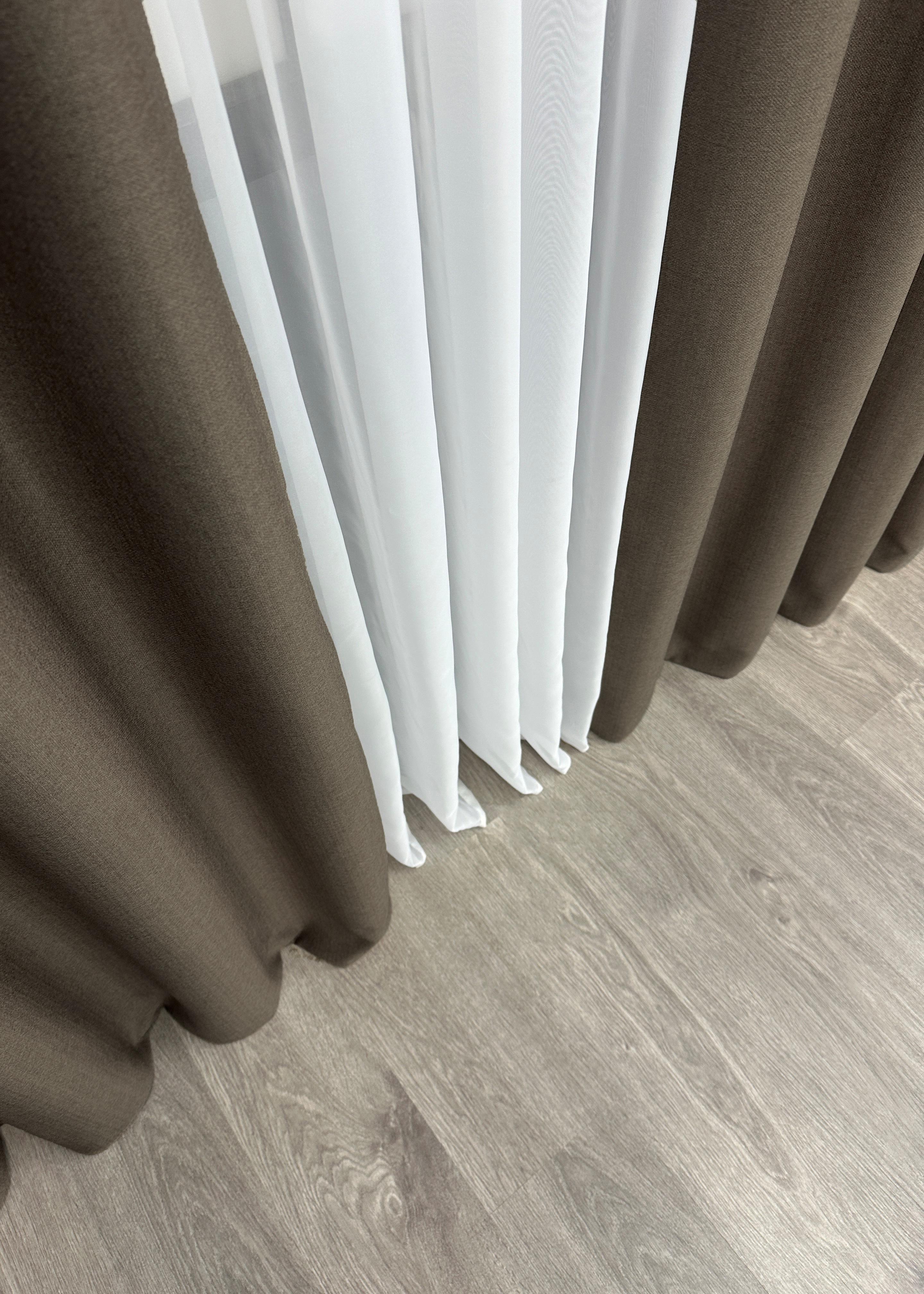 Комплект штор на люверсах VR-Textil Шенилл однотонный № 1591ш 150х250 см 2 шт. Кофейный (37-0249) - фото 10 Комплект штор на люверсах VR-Textil Шенилл однотонный № 1591ш 150х250 см 2 шт. Кофейный (37-0249) - фото 10