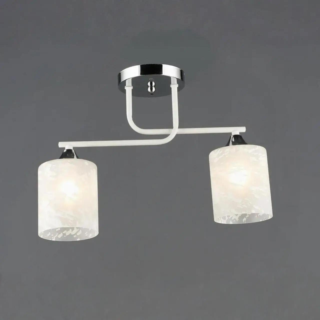 Люстра потолочная Valeso на два плафона круг Е27 IP20 B A4418/2 Белый/Хром (28686383)