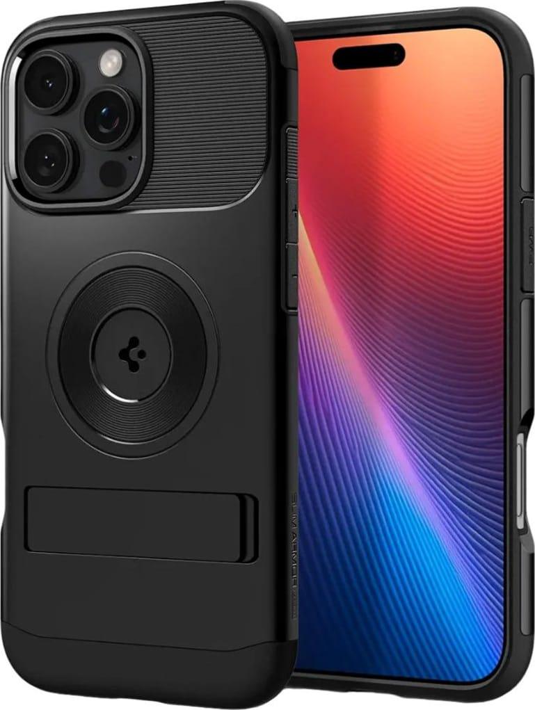 Чехол противоударный с подставкой Spigen Slim Armor (MagFit) MagSafe для Apple Iphone 16 Pro (6.3") Black ACS08164 Чехол противоударный с подставкой Spigen Slim Armor (MagFit) MagSafe для Apple Iphone 16 Pro (6.3") Black ACS08164