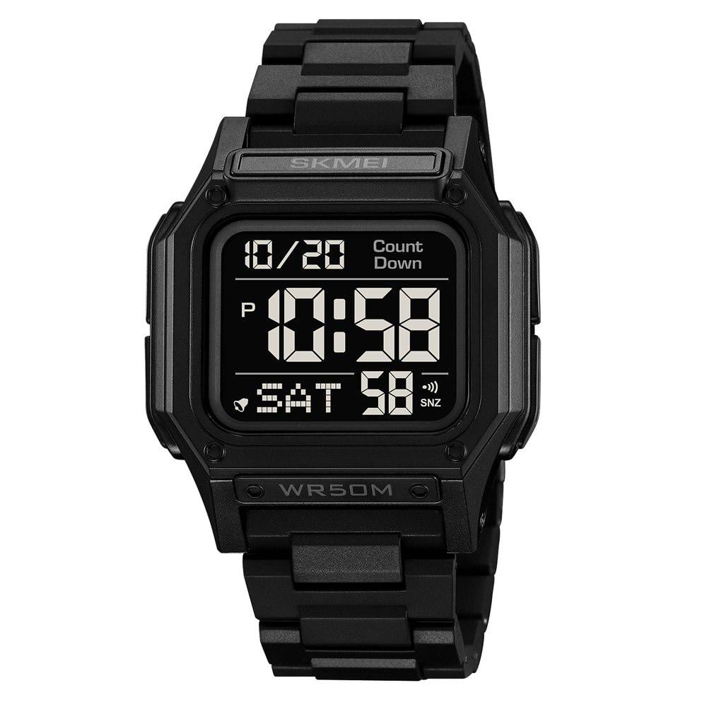 Наручные часы мужские Skmei спортивные электронные водонепроницаемые с подсветкой Черный (2264)
