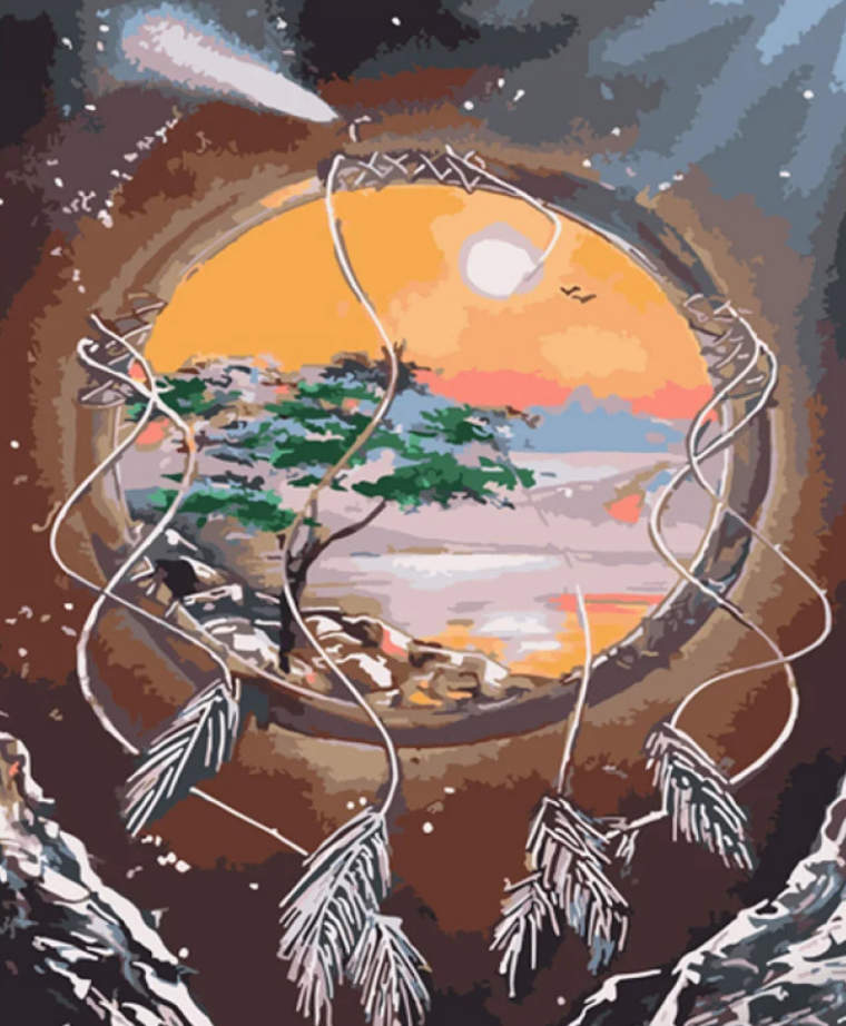 Картина по номерам Strateg Свобода и ловец снов 40x50 см (GS852)