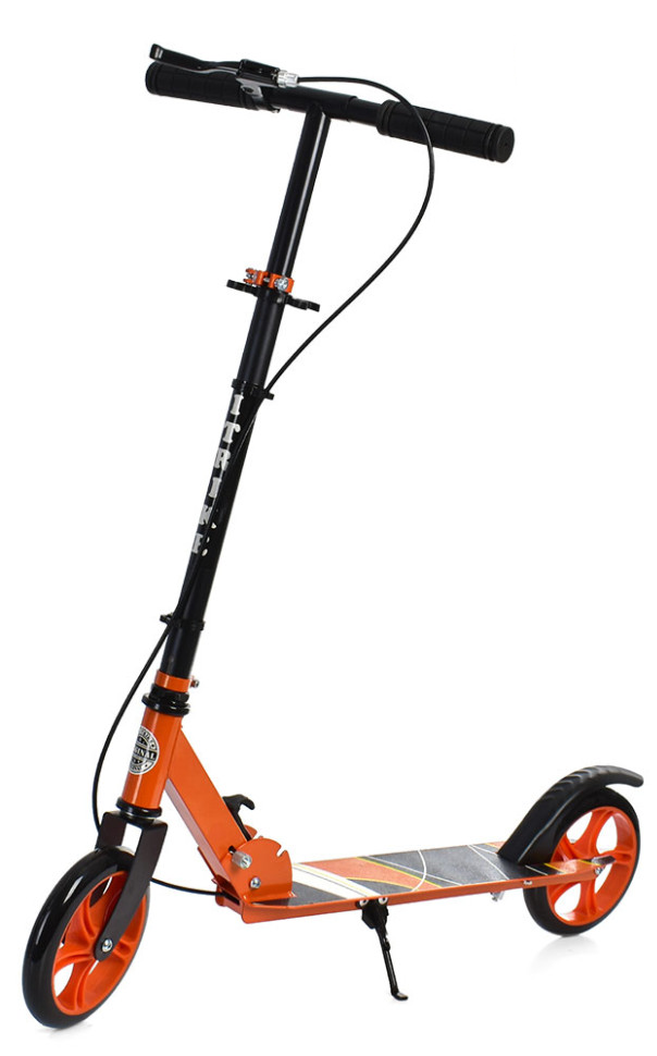 Самокат iTrike двоколісний/складний/з ручним гальмом/поліуретанові колеса Помаранчевий (DS-171-S-344)