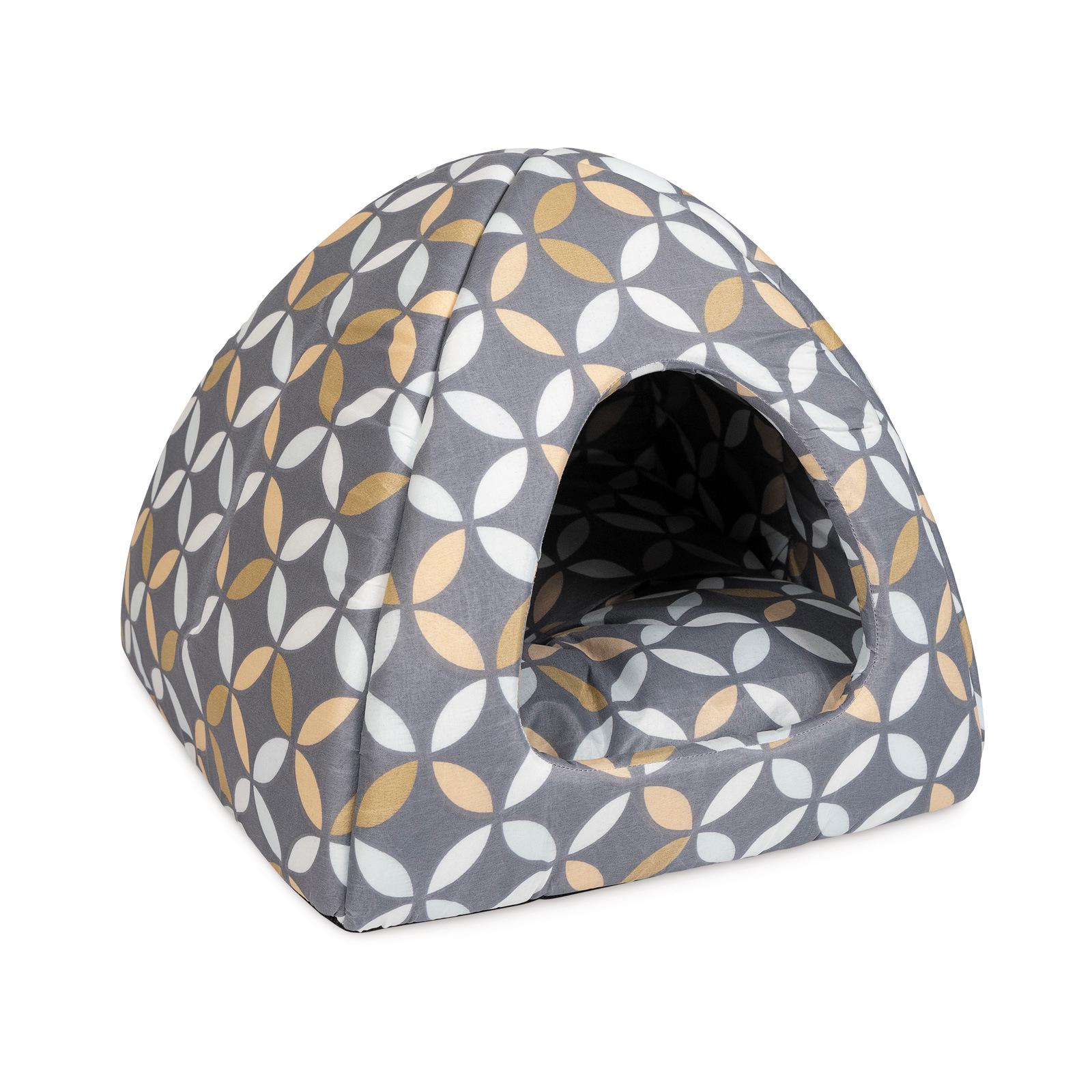 Будиночок-лежак для тварин Природа Yurt 38x38x36 см Сіро-рудий (PR241898)