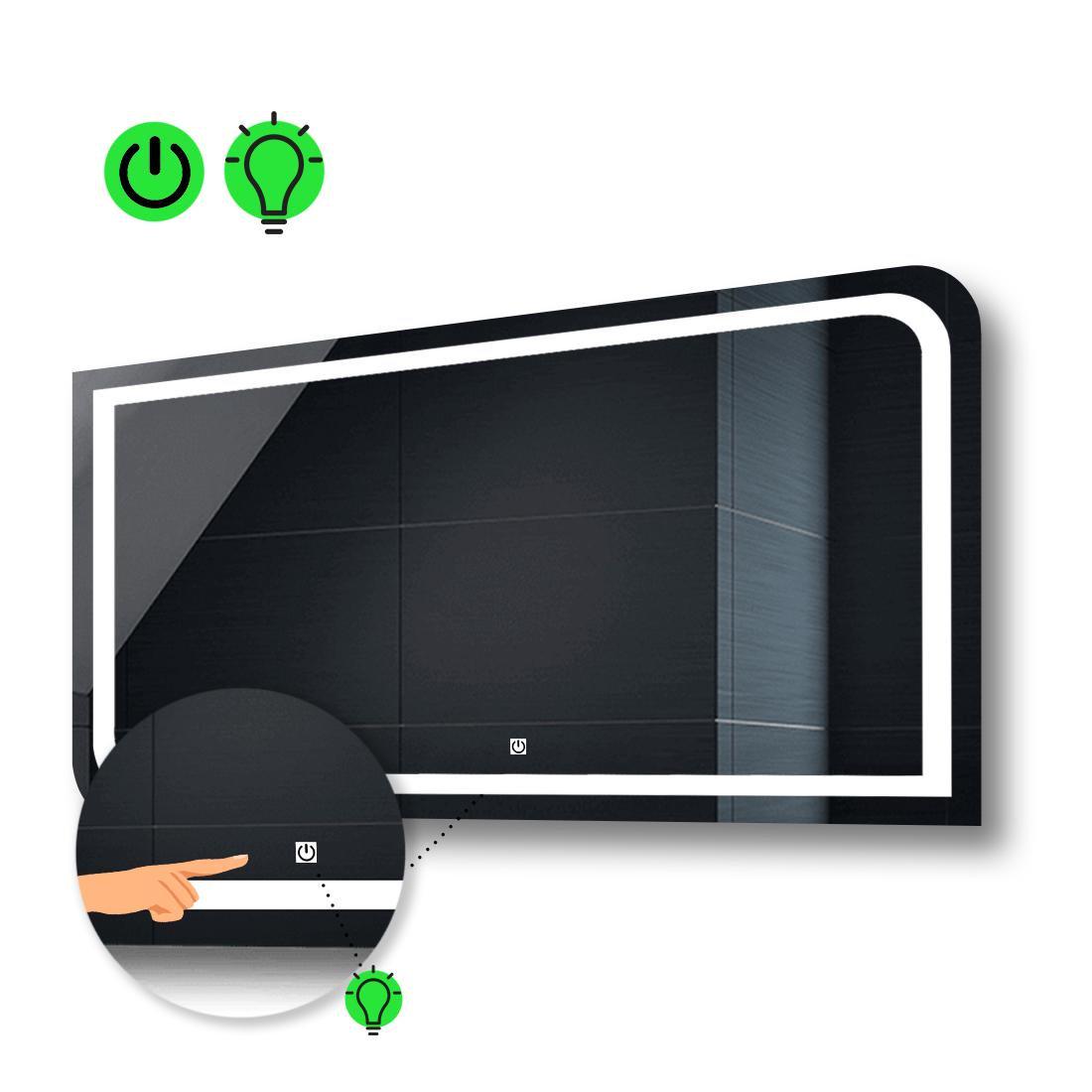 Зеркало с LED подсветкой Noemi с сенсорной кнопкой управления 90x80 см (Neomig98)