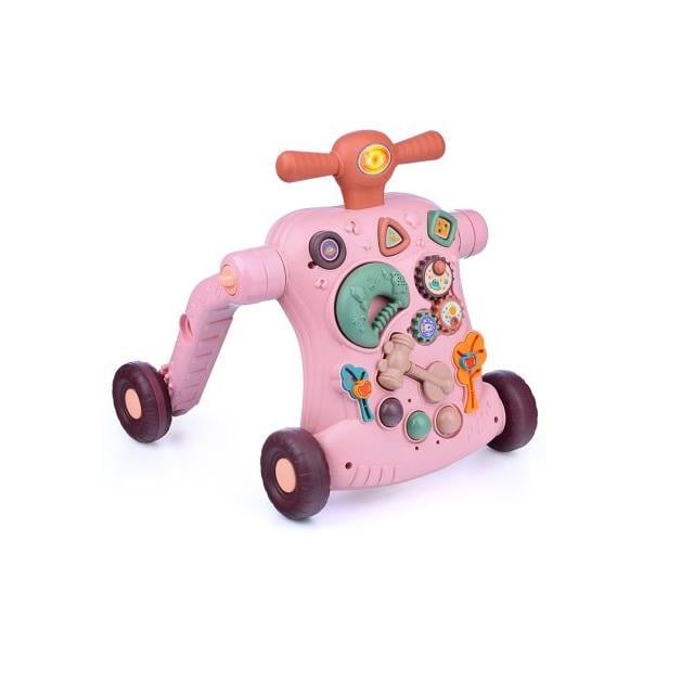 Каталка-ходунки Baby Walker 5в1 столик/каталка/ходунки миниБеговел/погремушки/музыкальная игрушка/мелодии Pink (154478)