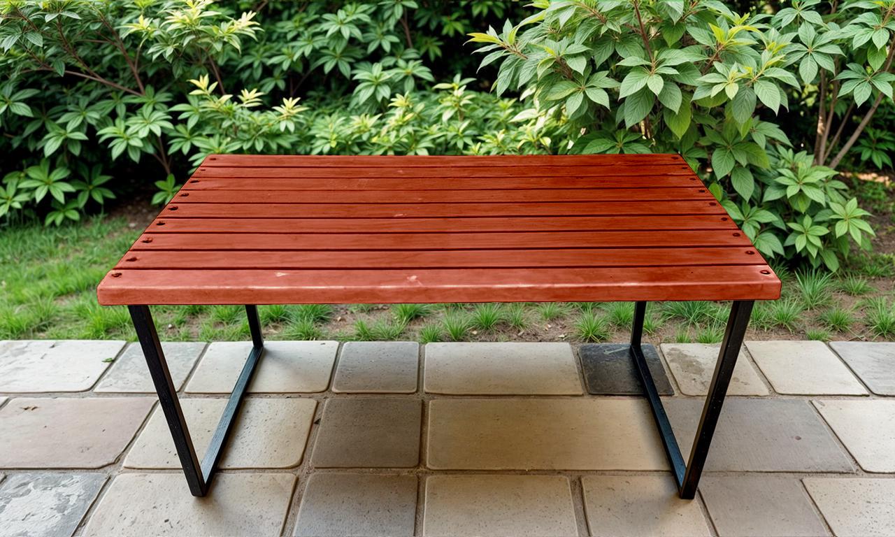 Стіл садовий Tobi Sho Грід у стилі Лофт 3000х700х800 мм Махагоній - фото 1