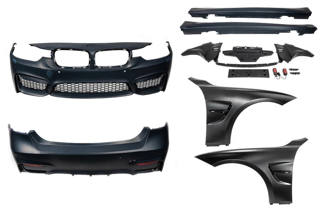 Комплект обвесов с крыльями GBT для BMW 3 серия F-30/31/34 2012-2019 гг. алюминий/пластик Под покраску