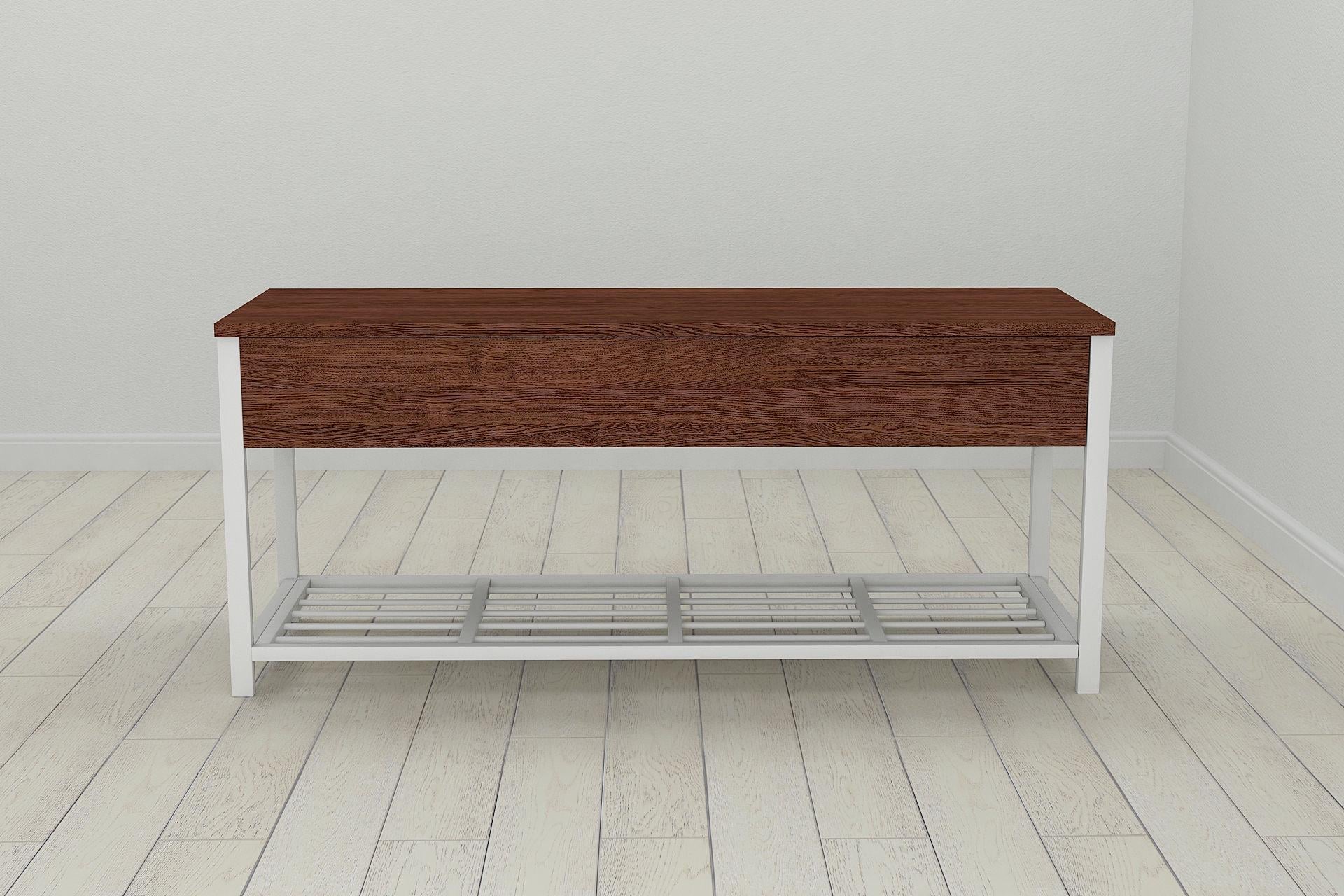 Банкетка с ящиком Ferrum-decor Дрейк 2 металл/ДСП 16 мм 550x1200x400 мм Белый/Венге (FRD-105308) Банкетка с ящиком Ferrum-decor Дрейк 2 металл/ДСП 16 мм 550x1200x400 мм Белый/Венге (FRD-105308)