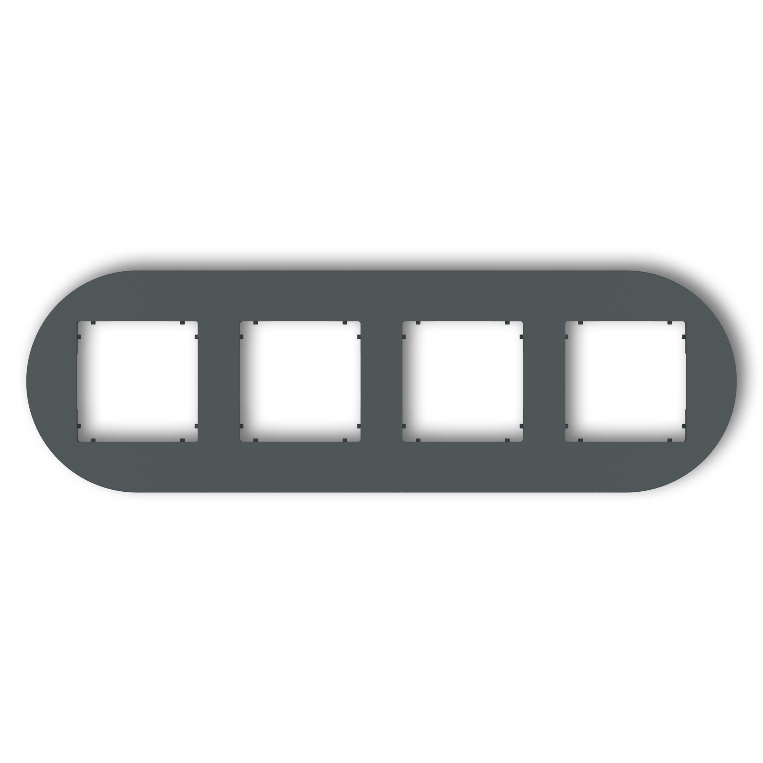 Рамка четверная универсальная круглая Karlik Mini Графитовый матовый (28MRTO-4)