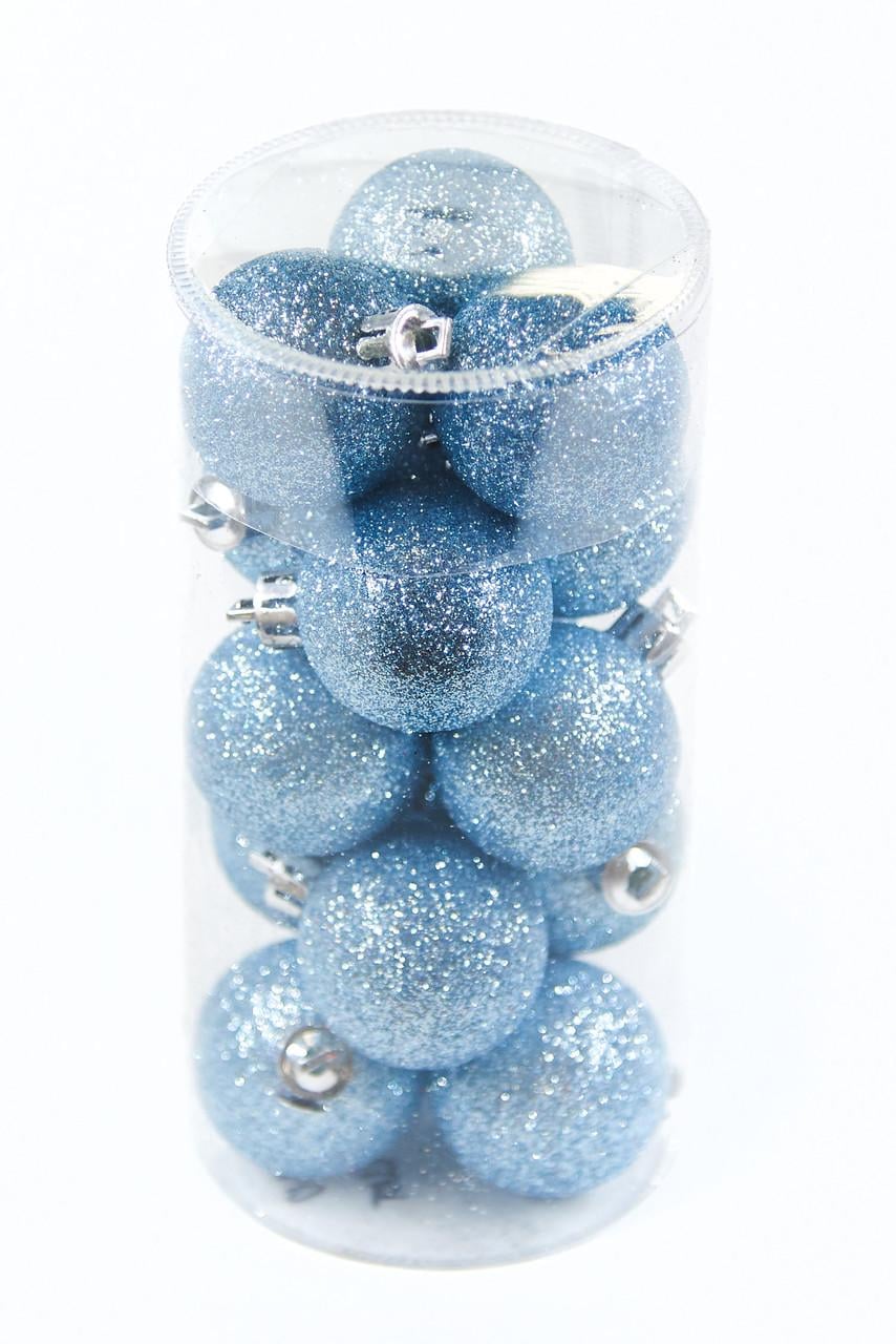 Елочные шары 30 мм 15 шт. Светло-голубой (CNT00009959)