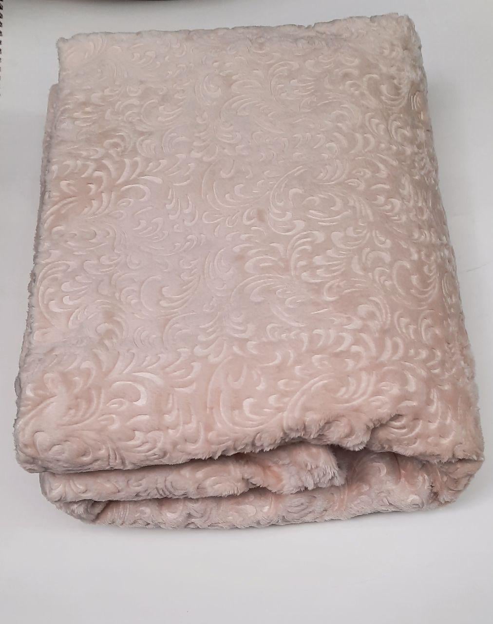 Плед флисовый вензель Colorful Home 150х200 см Пудра (02255)