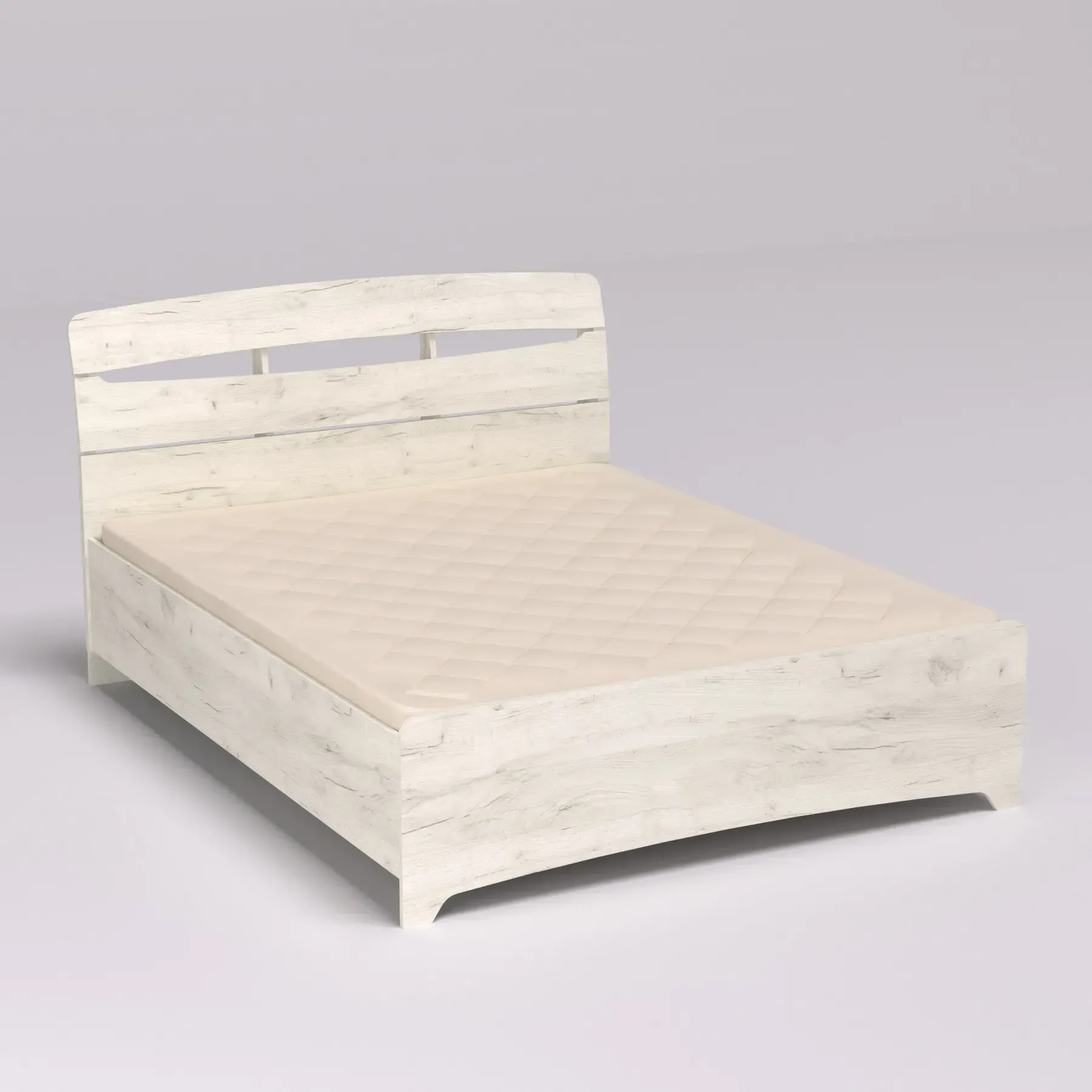 Кровать двуспальная Kontinent DELTA 160x200 см Дуб Крафт Белый (56192044)