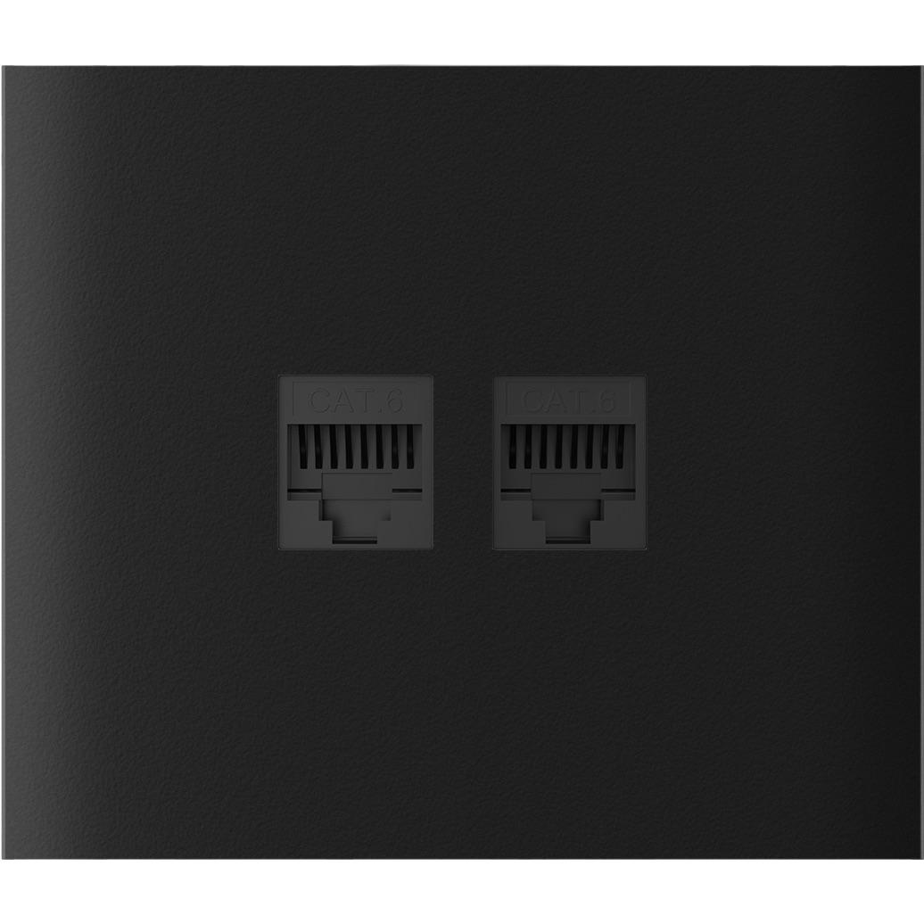 Панель центральна для вбудованої інтернет-розетки Ajax CenterCover LAN Vertical Black (16954)