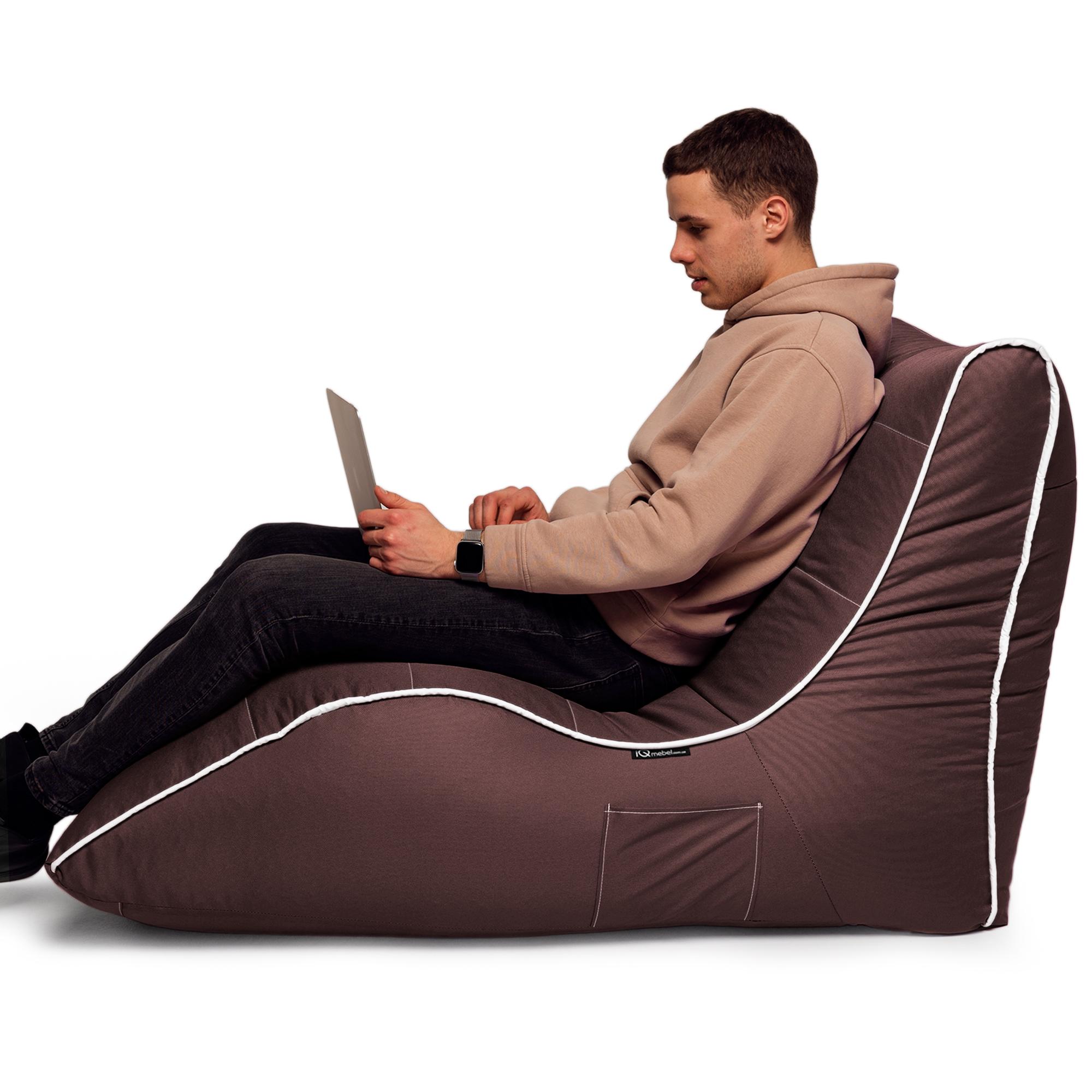 Кресло-мешок iQmebel Лежак 80х125 см оксфорд Коричневый - фото 6