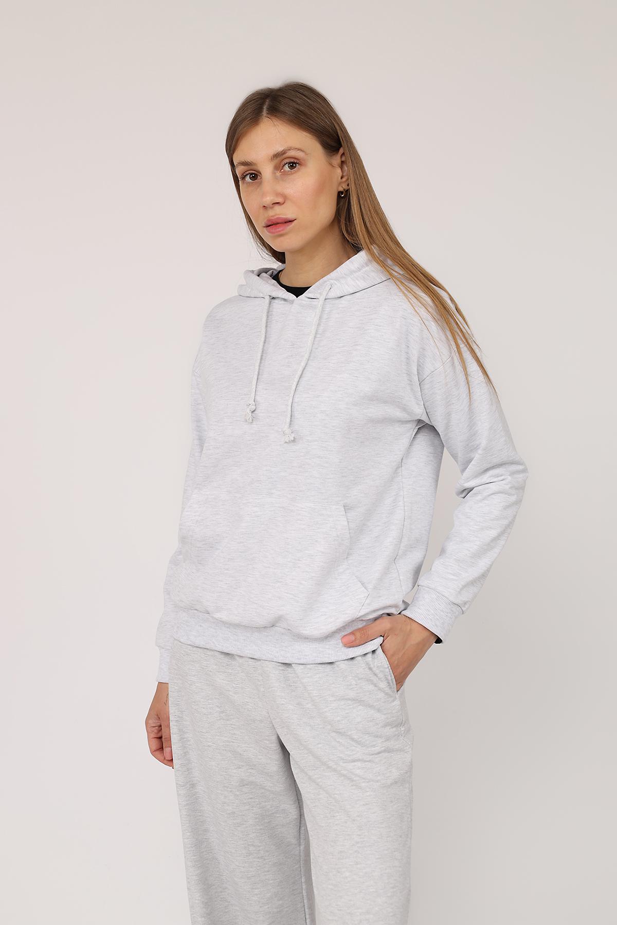 Худі жіночий ЦБ-00276710 р. 52 Світло-сірий (SKT001065859) - фото 2 Худі жіночий ЦБ-00276710 р. 52 Світло-сірий (SKT001065859) - фото 2