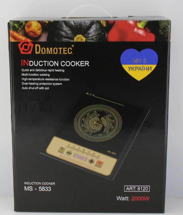 Електроплита одноконфоркова індукційна Domotec MS-5833 2000W Чорний - фото 2