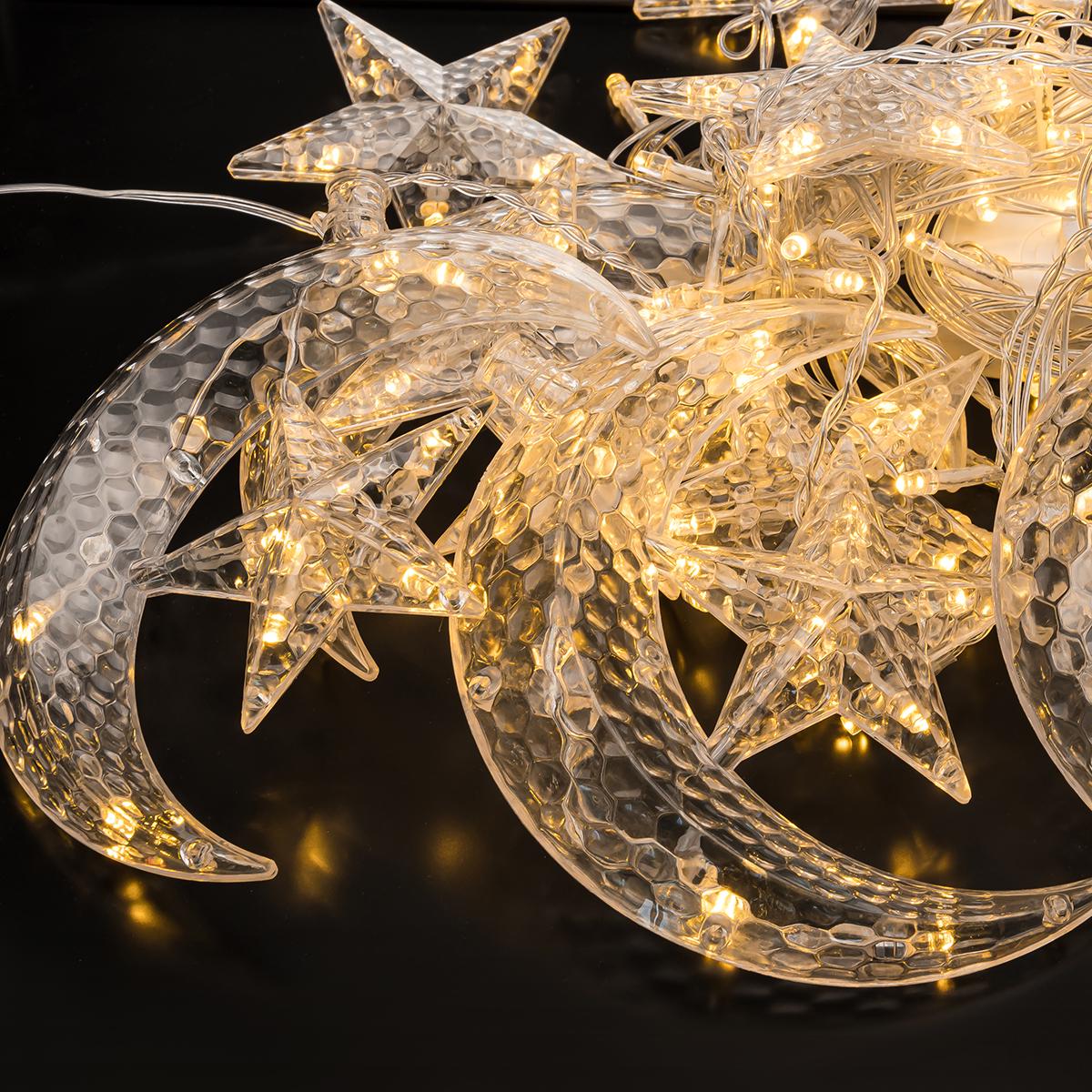 Светодиодная гирлянда-шторы звезды и луна Теплый свет - фото 3 Светодиодная гирлянда-шторы звезды и луна Теплый свет - фото 3