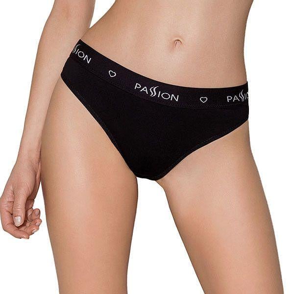 Женские трусики-слепы Passion PS004 Panties хлопок с эластаном L Черный