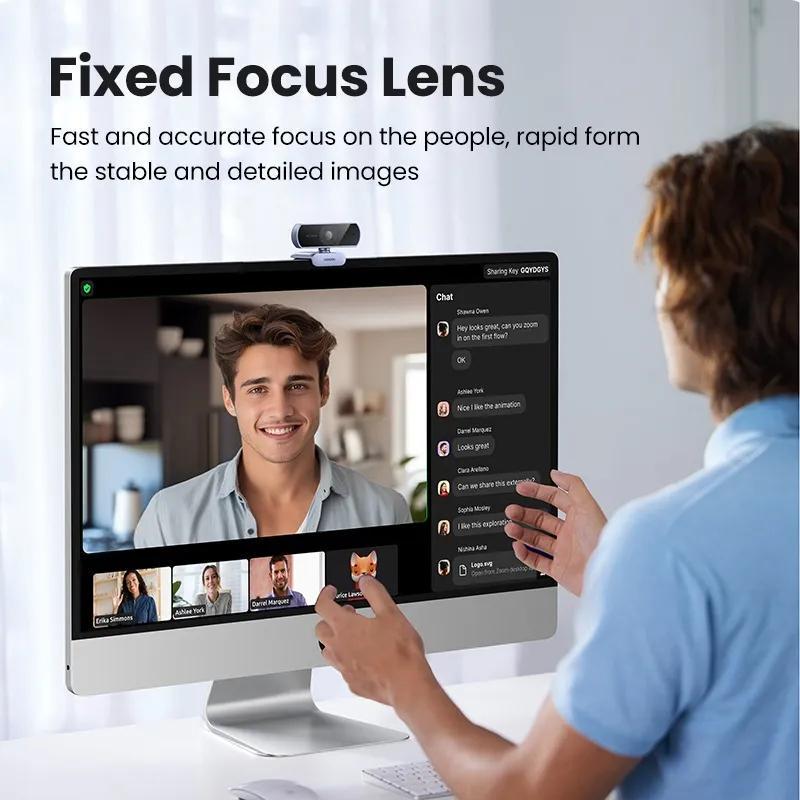Веб-камера UGREEN 1080p Full HD с двумя микрофонами USB Черный (15728) - фото 4 Веб-камера UGREEN 1080p Full HD с двумя микрофонами USB Черный (15728) - фото 4