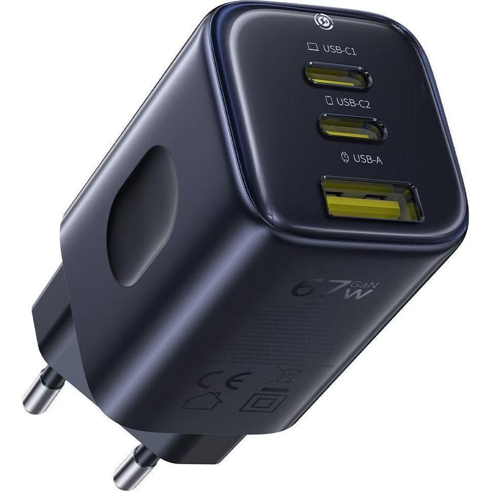 Зарядний пристрій мережевий BASEUS PicoGo AE11 Fast Charger 2Type-C/USB 67W E0121200 Black