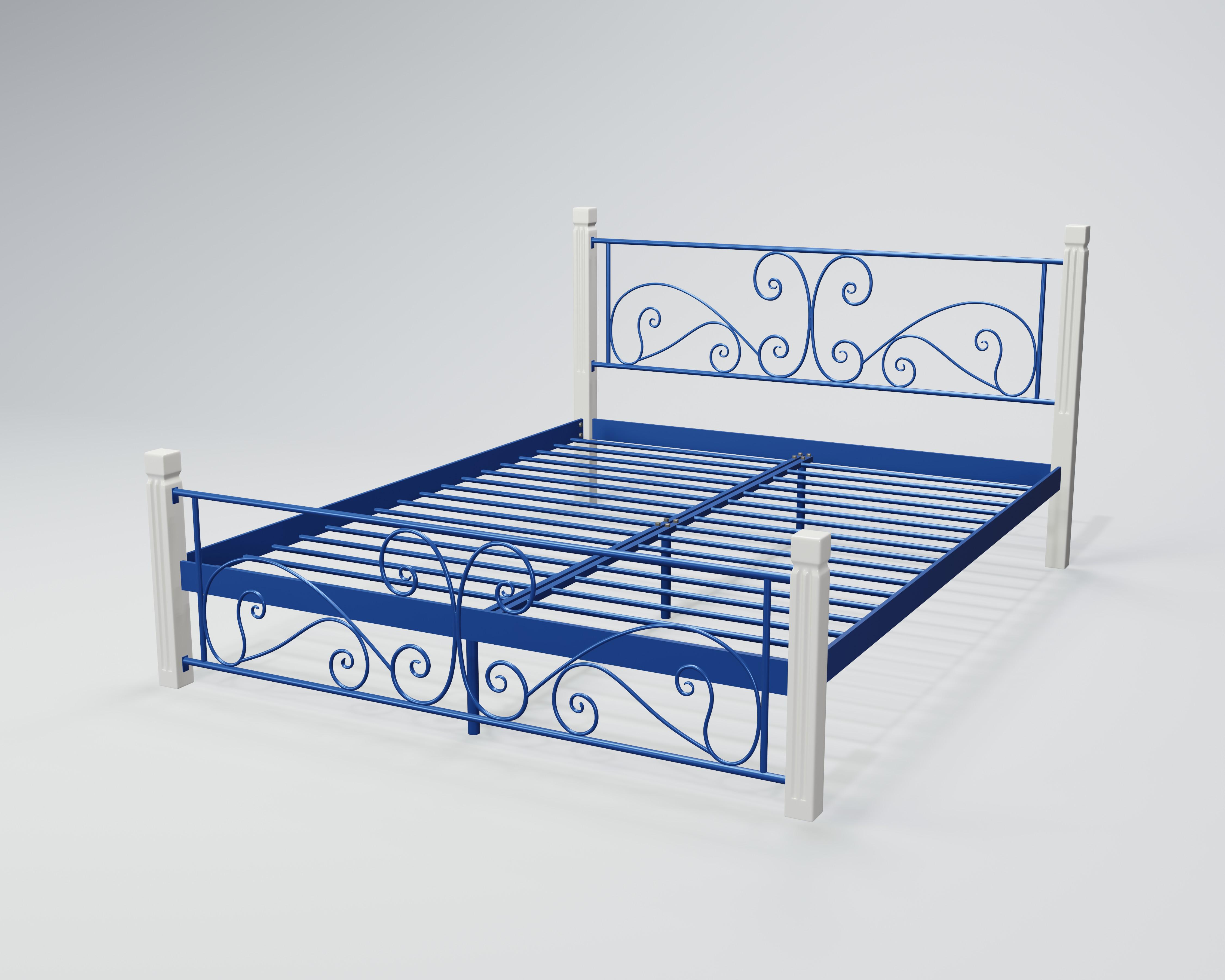 Кровать металлическая Нарцисс 160x200 см Синий