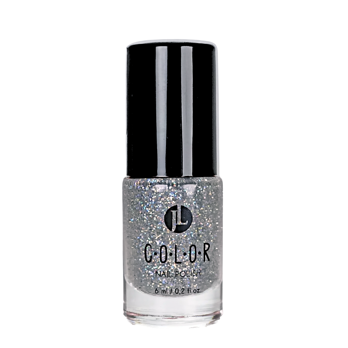 Лак для нігтів Jovial Luxe Color глянцевий 6 мл 084 Сріблястий з різнокольоровим глітером (13353624)