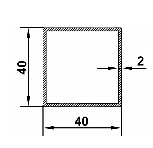 Труба алюмінієва квадратна 40х40х2 мм б.п. - фото 3
