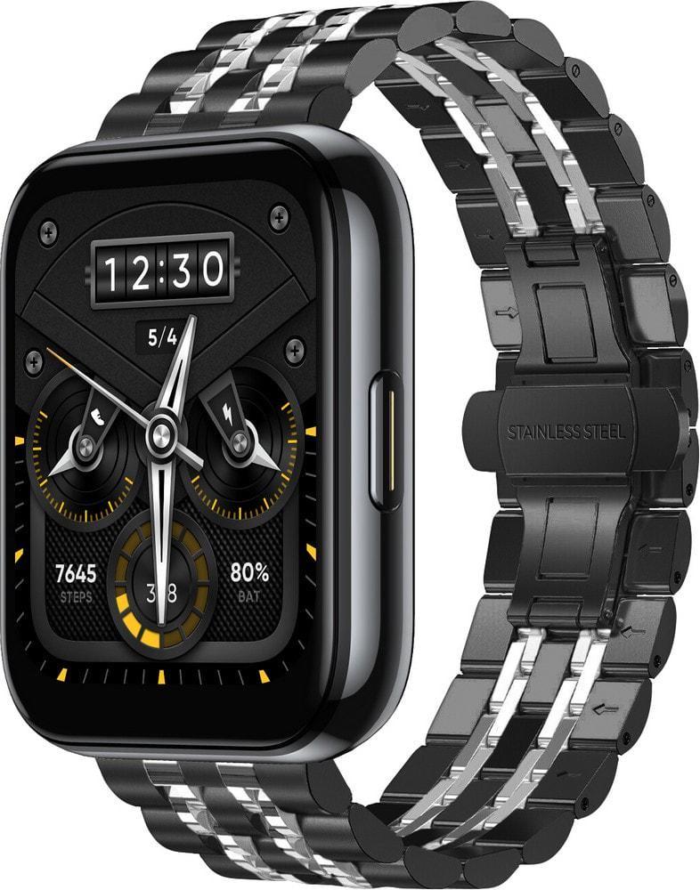 Браслет металлический Spinye Line для Realme Watch 2/2 Pro Black Silver (37278-03)