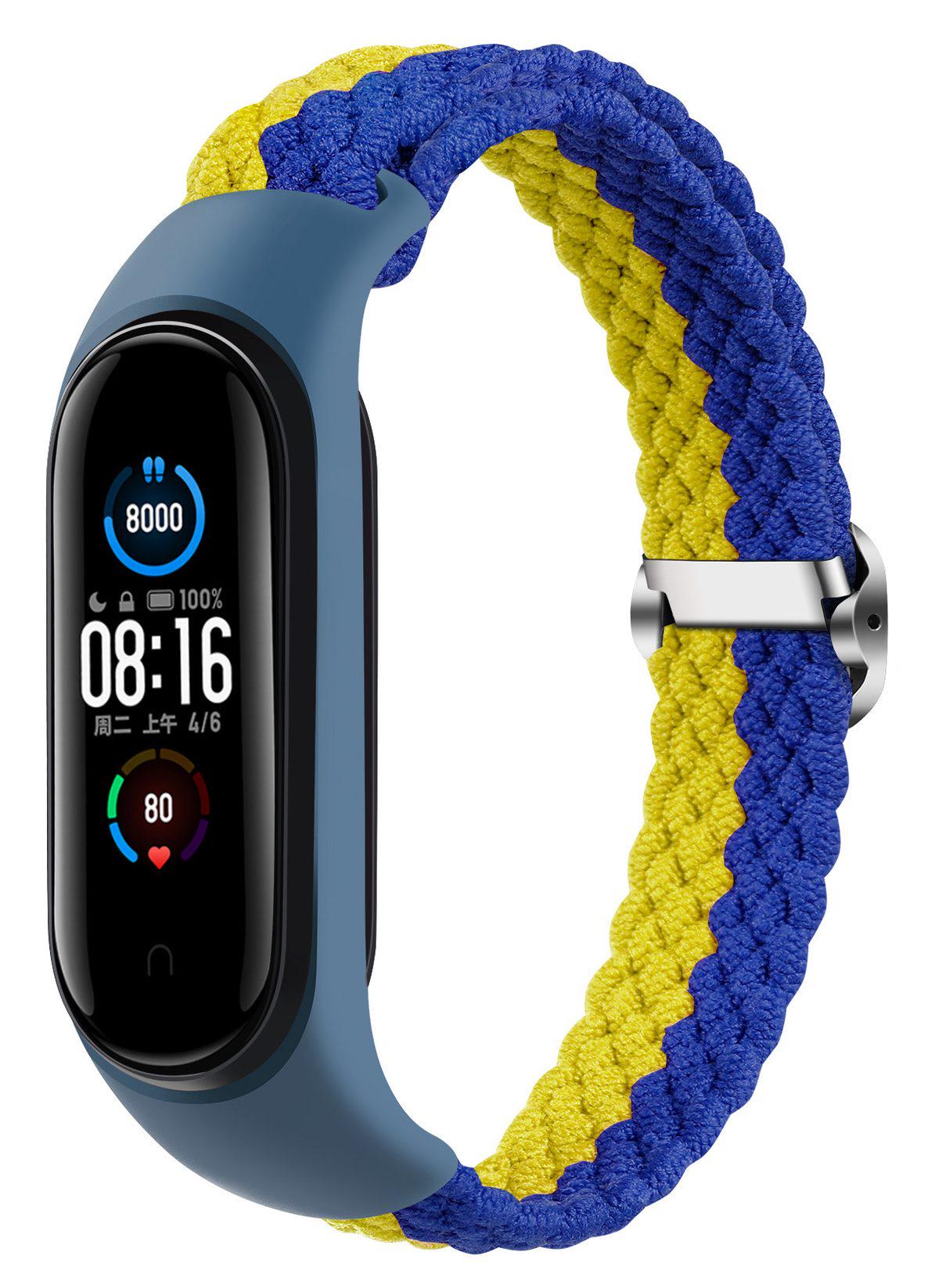 Ремешок MRK Solo loop к браслету Mi band 3/4/5/6 Желтый/Синий