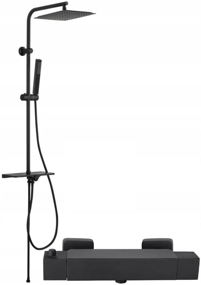 Смеситель для душа Laveo Kvadrato Black (BLQ74TD)