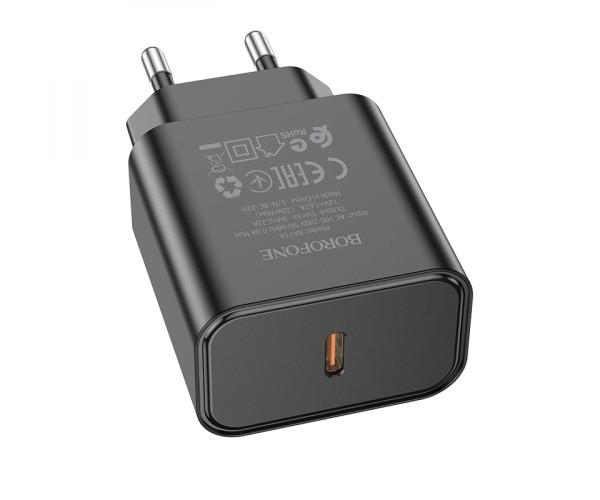 Пристрій зарядний мережевий Borofone BA71A Type-C PD20W 3A Black Пристрій зарядний мережевий Borofone BA71A Type-C PD20W 3A Black