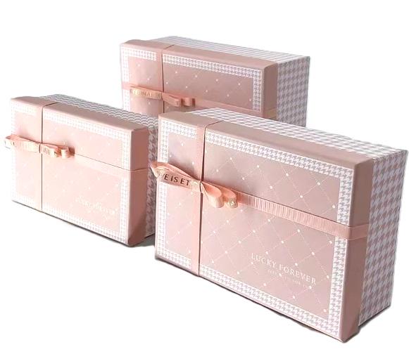 Набор подарочных коробок Stenson R33256P Grace 23х16х10/21х14х8/19х12х7 см 3 шт. Pink (606760)