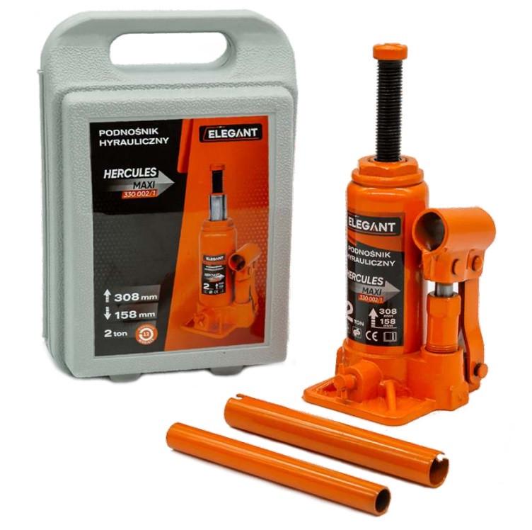Домкрат гидравлический вертикальный Elegant Plus в пластиковом кейсе 2 т 158-308 мм (EL 330 002/1)