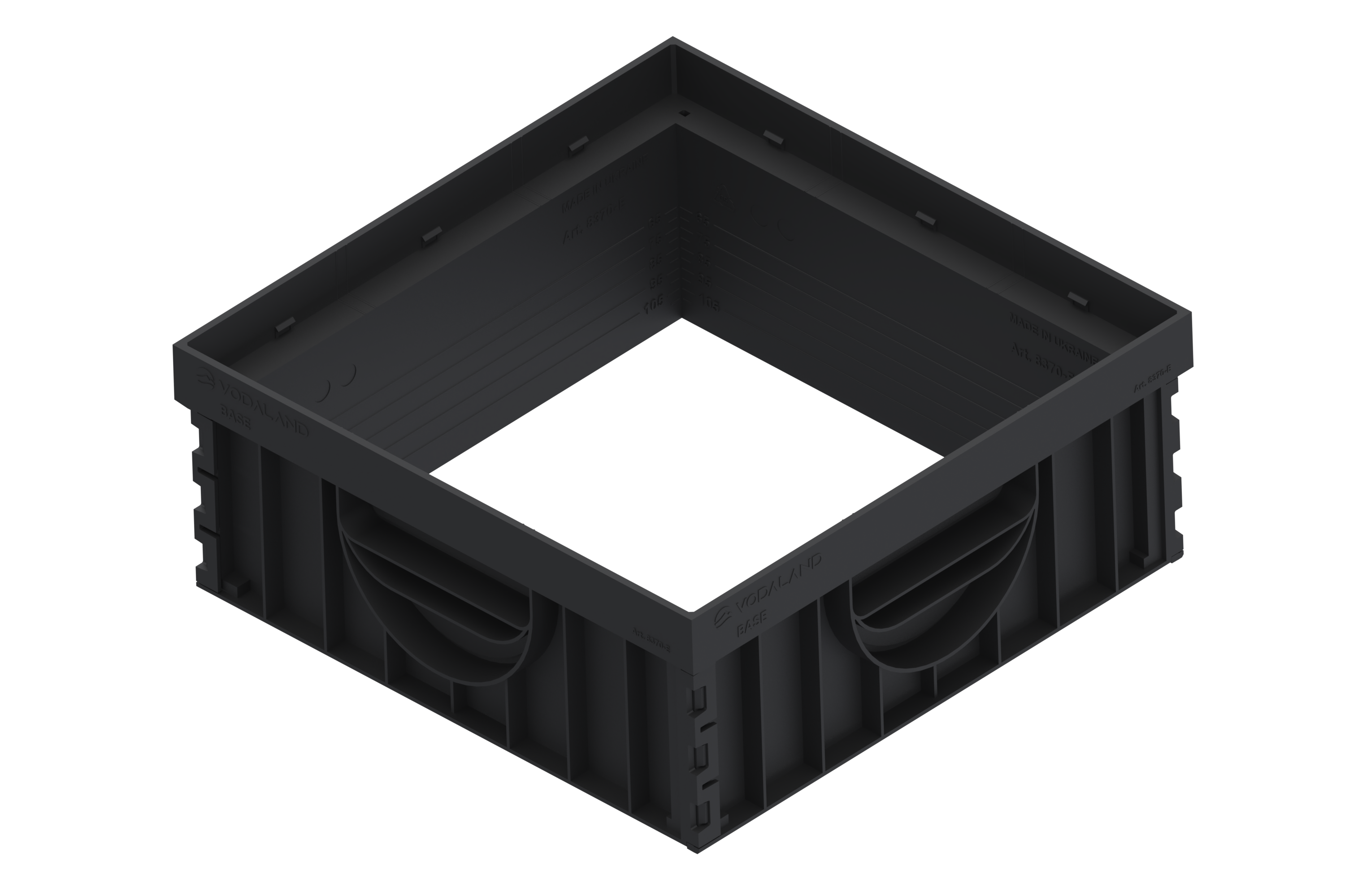 Надставка пластиковая на дождеприемник Vodaland Base 300х300 Черный (8370-E)