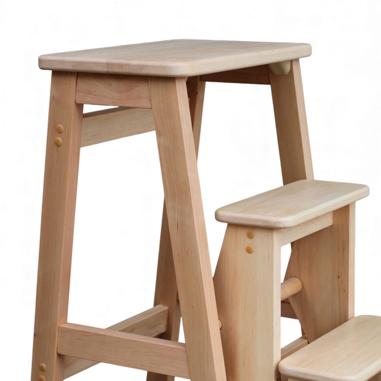 Табурет-лестница деревянный Студія Дерева Вільха Ретро бытовой 3 ступеньки Светлое дерево (31002884) - фото 4 Табурет-лестница деревянный Студія Дерева Вільха Ретро бытовой 3 ступеньки Светлое дерево (31002884) - фото 4