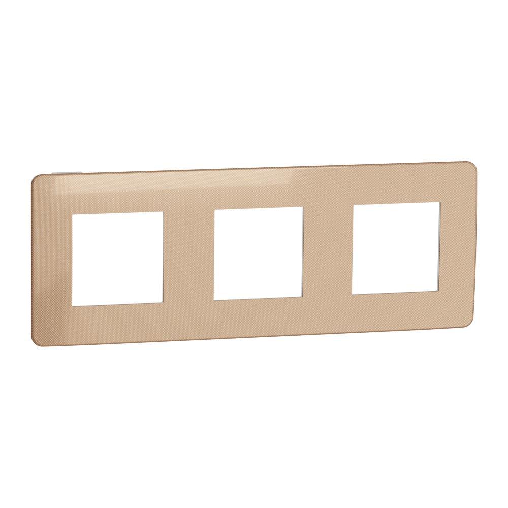 Рамка трехместная Schneider Electric Unica Studio Медный/Белый (NU280657)