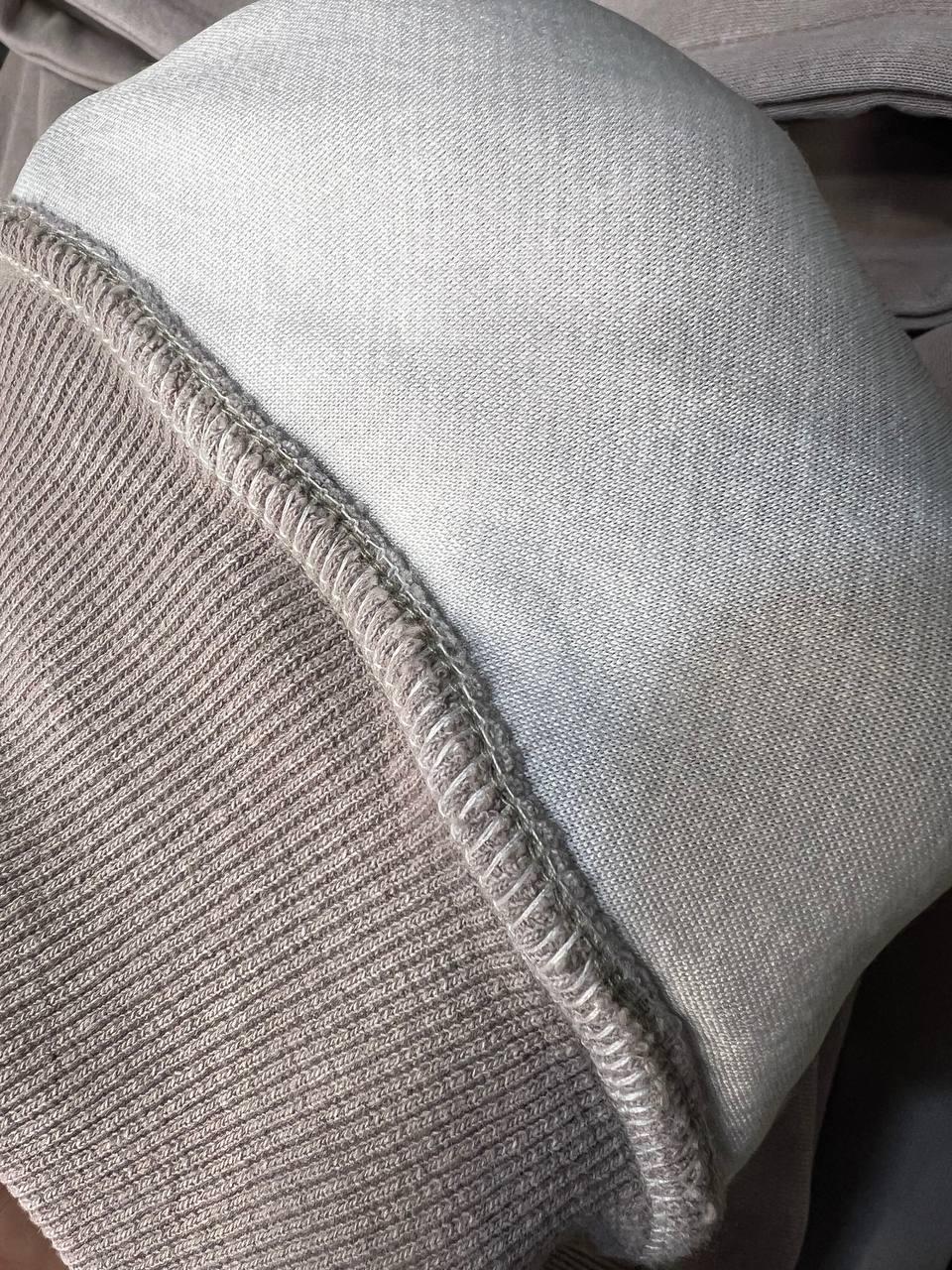 Худи женское JOY ONE 25513 вареное тай-дай вышивка впереди с капюшоном средняя длина OS Бежевый (3314) - фото 9