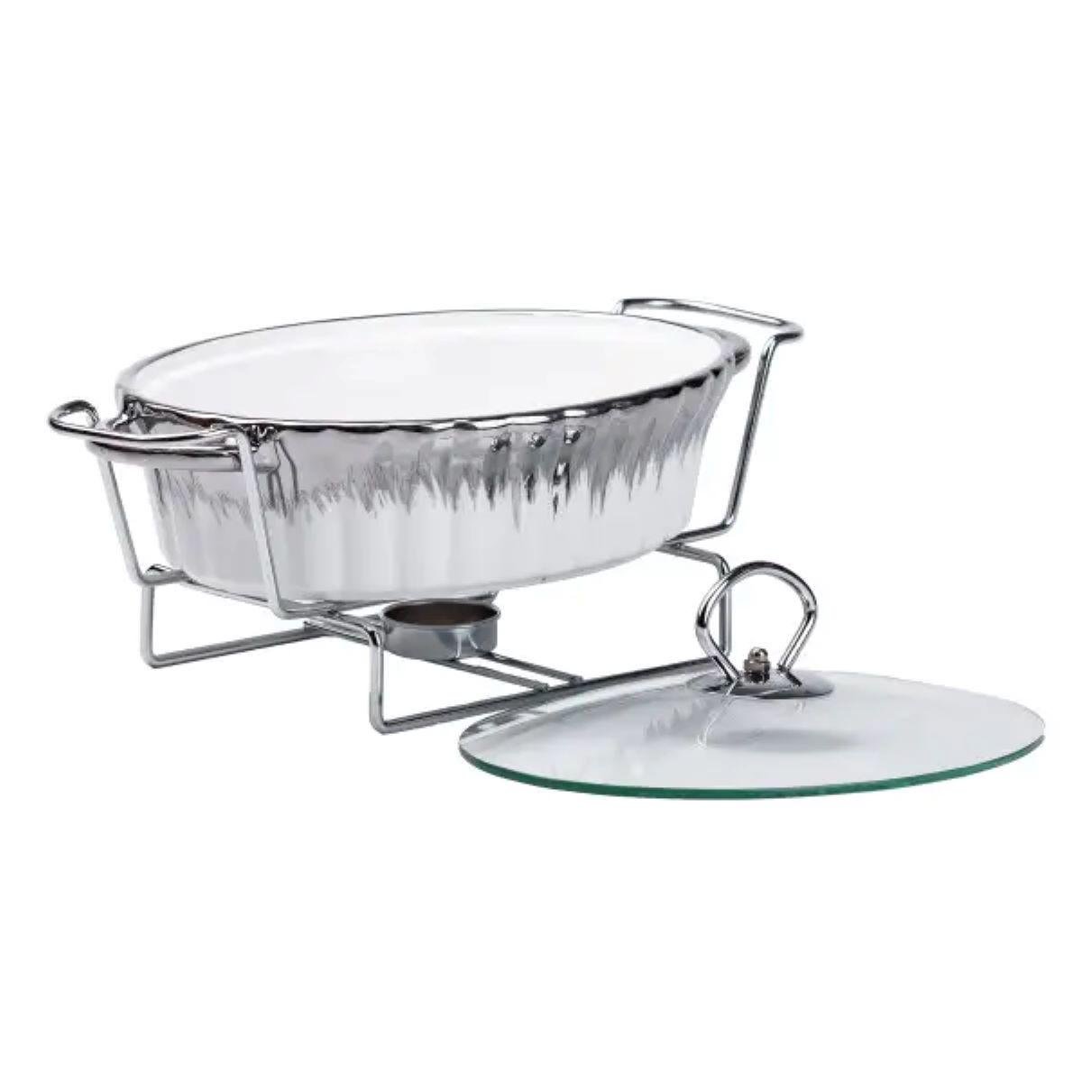 Мармит фарфоровый овальный с подогревом 31х19х13 см 1 л (HP1022)