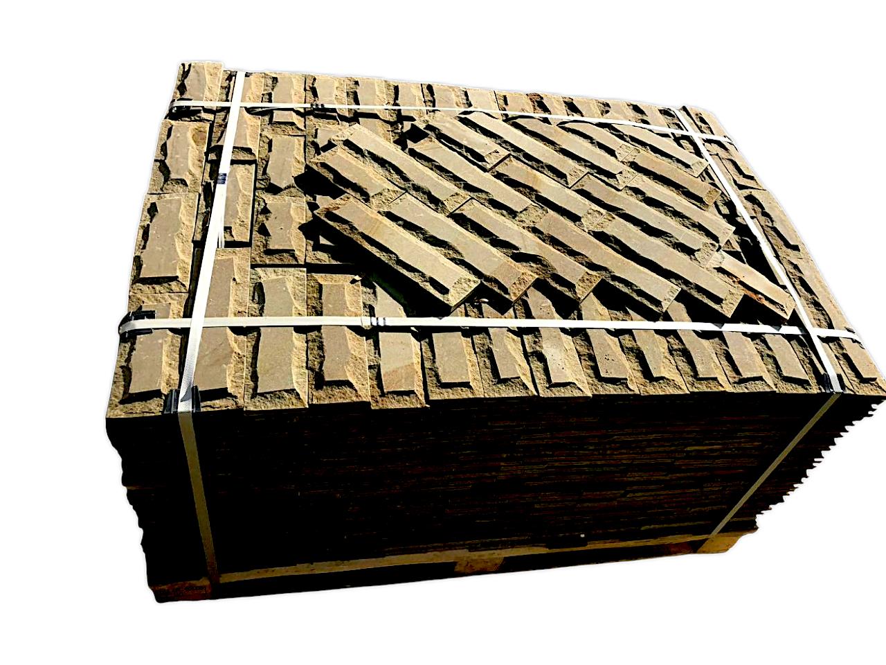 Плитка пиляна для фасаду та каміну рустована STONELAK YELLOW POLLY з каменю пісковика 6хL 1 м.кв./1 палета 20 м.кв. (991009)