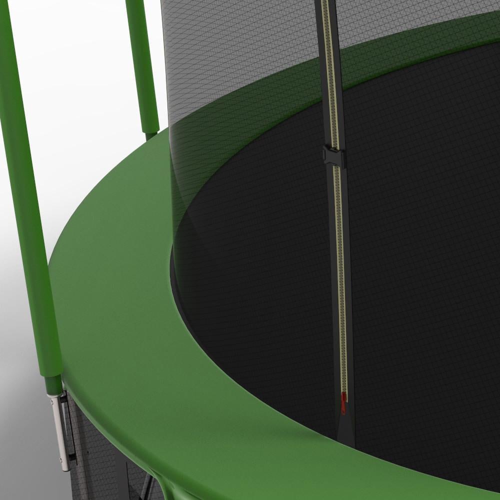 Батут FitToSky з внутрішньою сіткою та драбинкою 374 см Зелений (21320514) - фото 3