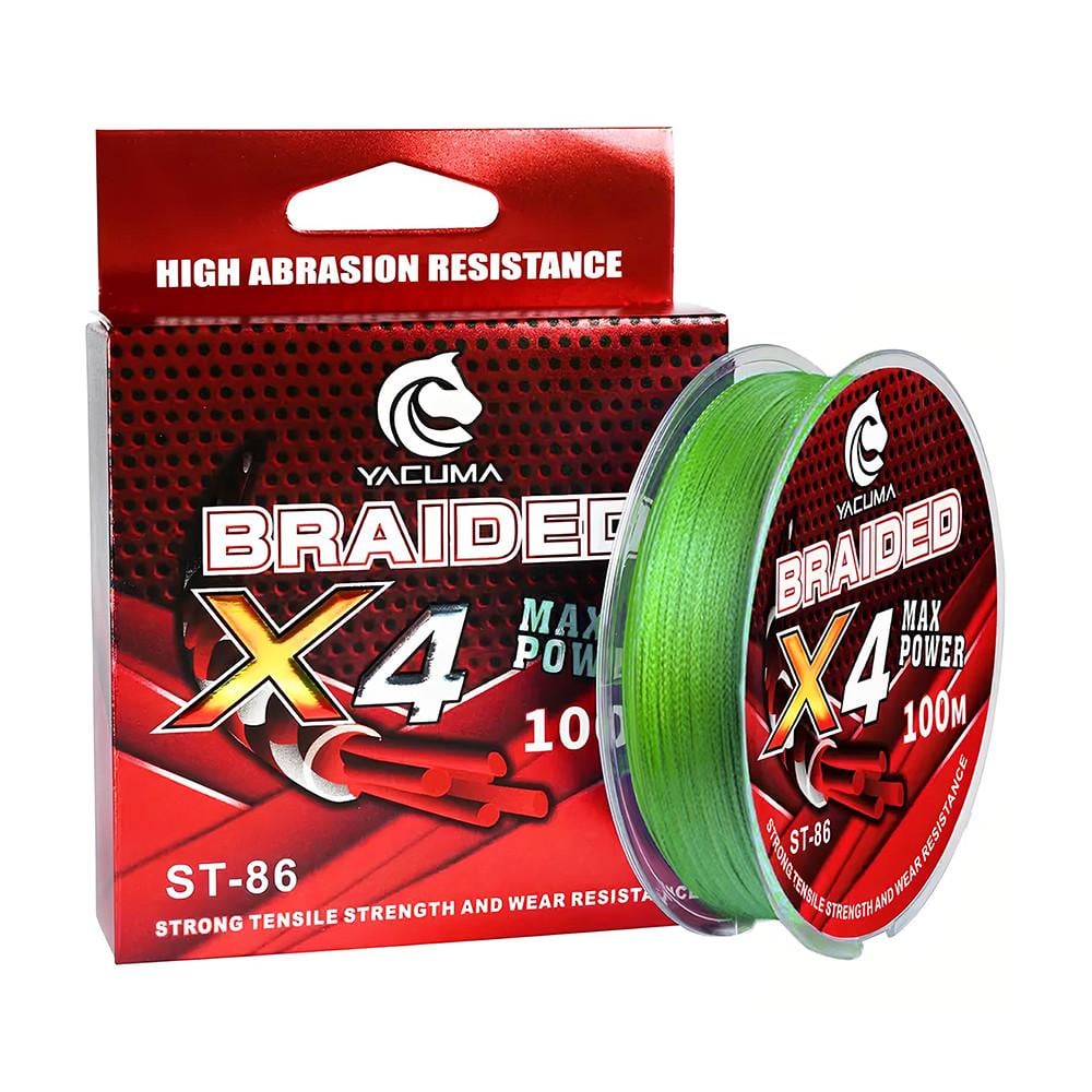 Шнур Yacuma 4-Braid 100 м 0,10 мм 5,5 кг Зеленый (2440360337)