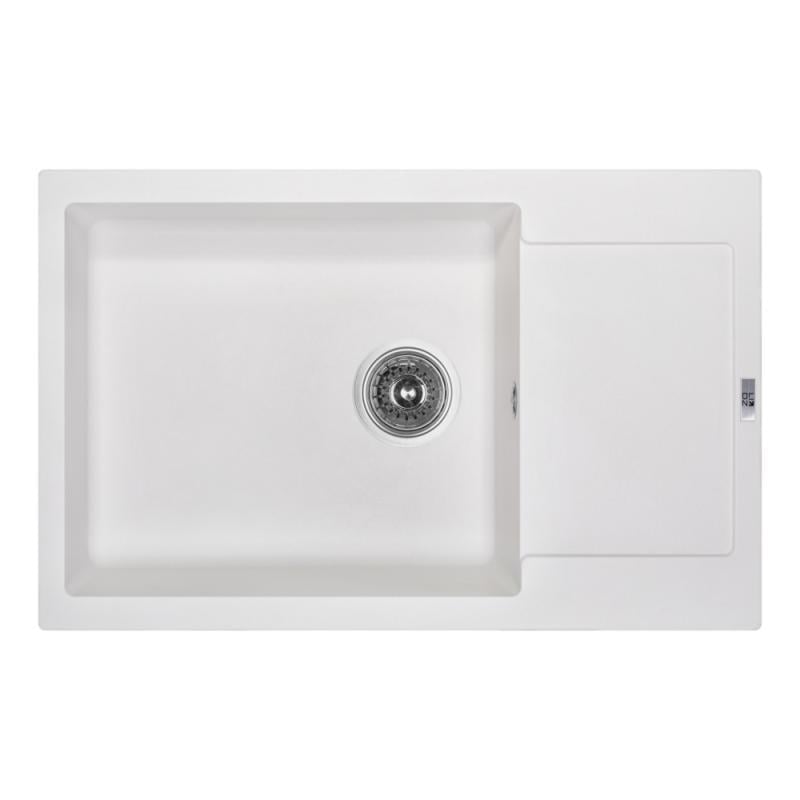 Мойка для кухни Lidz WHI-01 LIDZWHI01781510200 гранитная 775x495 мм Белый (83210)