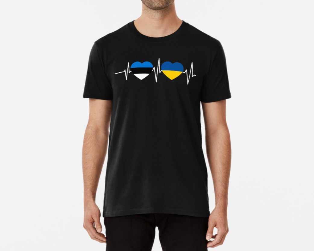 Футболка чоловіча патріотична Stedman з принтом Estonia Ukraine Естонія Україна XXL Чорний (УКР334-5)