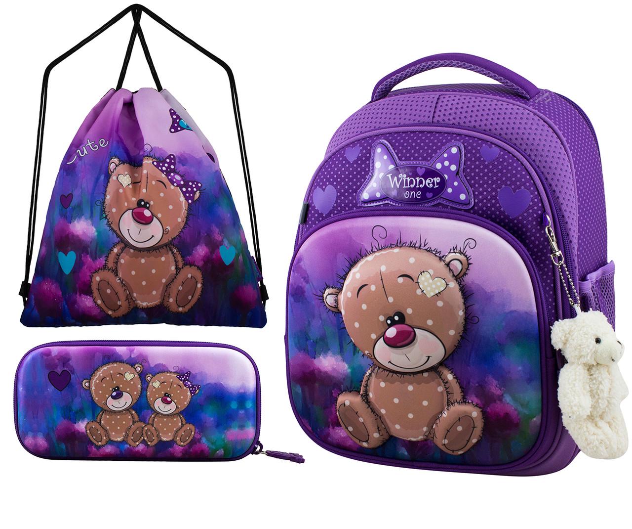 Ранец школьный для девочек Winner One 7006 Full Set комплект для 1-4 класса (1441145784)